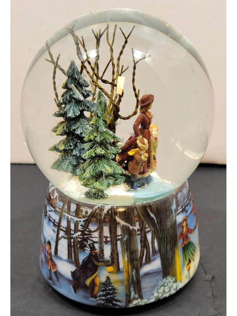 Musicbox Kingdom Christmas Snow Globe Ice Skater 